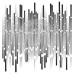 Dashed dynamic lines, stripes pattern. random, irregular intermittent streaks design. interrupt vertical, straight parallel photo