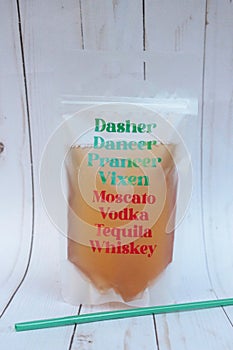 Dasher, Dancer, Prancer, Moscato, Vodka, Tequila Drink Pouch photo