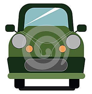 Dashing green colour car, vector or color illustration