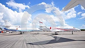 Dassault Falcon 2000LX and Falcon 7X business jets on display at Singapore Airshow 2012