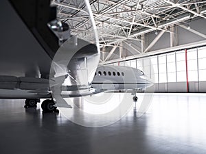 Dassault Falcon Business Jet in Hangar