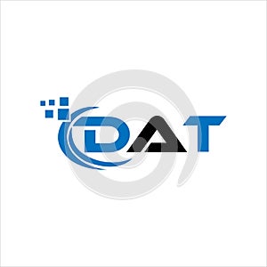DAT letter logo design on white background. DAT creative initials letter logo concept. DAT letter design
