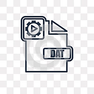 Dat vector icon isolated on transparent background, linear Dat t