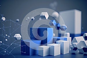 Data abstract concept with clusters, particles and objects collected and sorted. Digital sorting and management concept