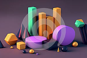 Data abstract concept with clusters, particles and objects collected and sorted. Digital sorting and management concept