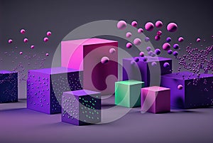 Data abstract concept with clusters, particles and objects collected and sorted. Digital sorting and management concept