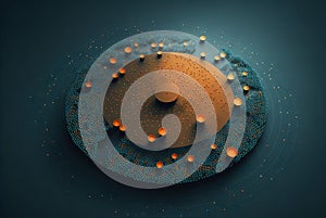 Data abstract concept with clusters, particles and objects collected and sorted. Digital sorting and management concept