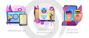 Data access and user experience abstract concept vector illustrations.