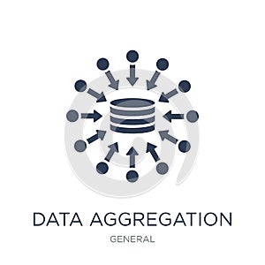 data aggregation icon. Trendy flat vector data aggregation icon photo