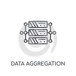 data aggregation linear icon. Modern outline data aggregation lo photo