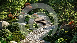 data ai analysis of the natural texture in landscape gardens