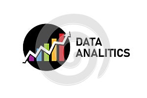 data analitics icon logo design vector