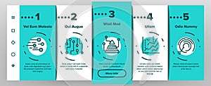 Data Analysis Analytic Onboarding Icons Set Vector