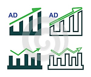 Data analysis and business information, with analytics concept of management and marketing. Vector illustration