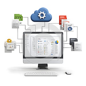 Data Analysis and Business Intelligence Workflow on Laptop, Professional Workspace Setup