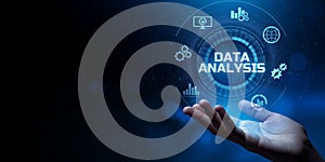 Data analysis business technology concept on vr screen.