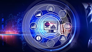 Data Analysis Chart   Concept Rotating wheel with icon