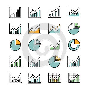 Data Analysis Chart Icons Set