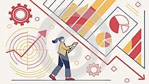 Data analysis chart illustration, business analytics and graph visualization vector design Generative AI