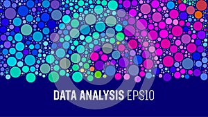 Data analysis circle charts. Circle pattern Big data cloud analysis. Bigdata predict backgorund