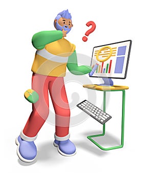 Data analysis - colorful 3D style illustration cartoon style