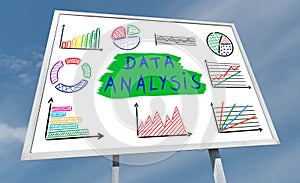 Data analysis concept on a billboard