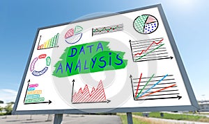 Data analysis concept on a billboard