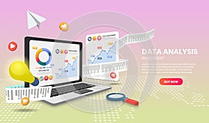 Data analysis concept Illustration. with colorful elements