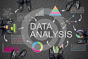 Data analysis concept on a road