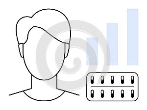 Data Analysis Concept with User Profile, Bar Chart, and Settings Elements