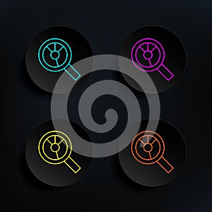 Data analysis dark badge color set icon. Simple thin line, outline vector of web icons for ui and ux, website or mobile