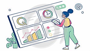 Data analysis dashboard, business analytics and infographic vector design Generative AI