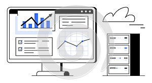 Data Analysis Dashboard with Graphs and Server for Cloud Computing Themes