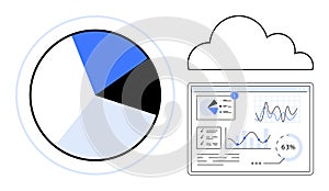Data Analysis Dashboard with Pie Chart and Cloud Computing Integration