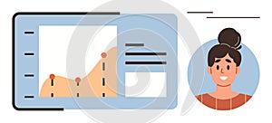 Data Analysis Dashboard with User Profile Icon for Business Insights