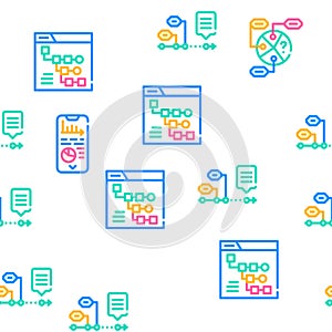 Data Analysis Diagram Collection Icons Set Vector