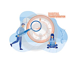 Data Analysis and Digitization Concept, Digital Transformation or Disruption, Financial Statistics.