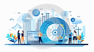 Data analysis and digitization concept digital