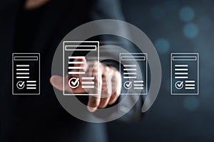 Data analysis of document ai artificial intelligence process with technology processor to planning business