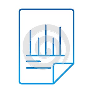 Data analysis, document financial diagram statistics report, gradient blue line icon