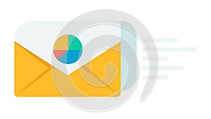 Data Analysis Email, Pie Chart and Message Communication, vector design Generative AI