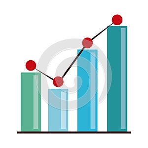 Data analysis, financial business statistics bar flat icon