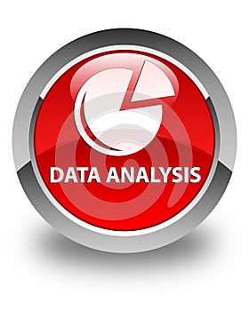 Data analysis (graph icon) glossy red round button