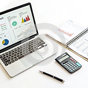 Data analysis isolated on white background