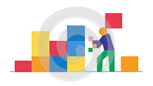 Data Analysis and Growth Bar Chart Vector, vector design Generative AI