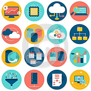 Data analysis icons vector design illustration