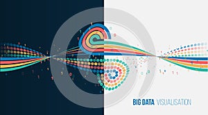 Data analysis, information technology and modern methods of information processing. Abstract visualization of big data in the form