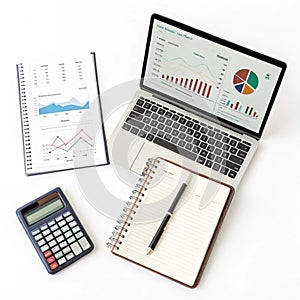 Data analysis isolated on white background photo