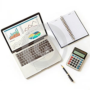 Data analysis isolated on white background photo