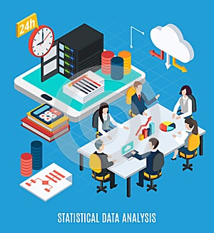 Statistical Data Analysis Isometric Background photo
